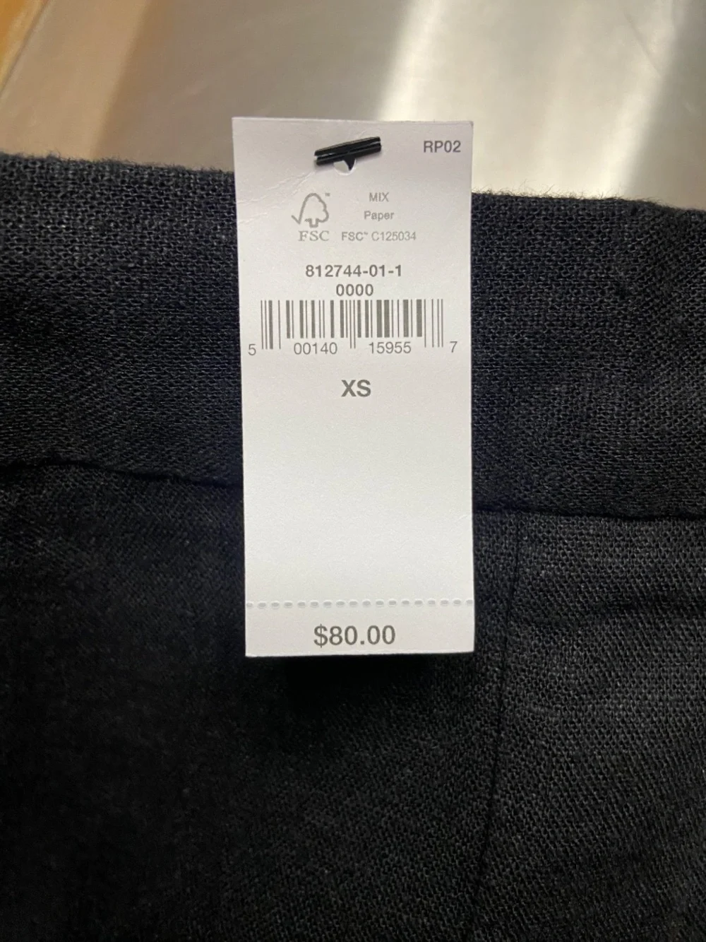 Banana Republic Anyway Wide-leg High-rise Linen Cropped Pant Black Size XS NWT